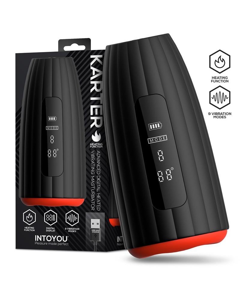 karter advanced masturbator with vibration, heat and digital screen