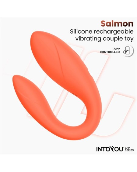 couple toy with app flexible silicone salmon