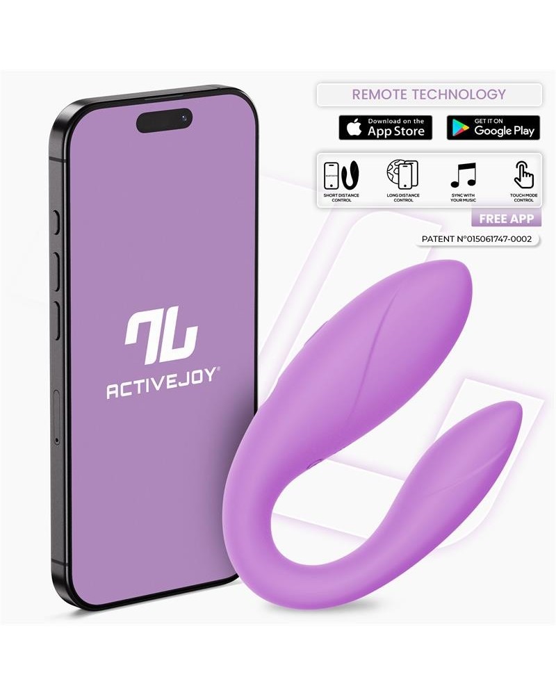 couple toy with app flexible silicone lavender