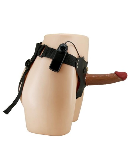 strap-on with holow dildo, vibration and remote control starks