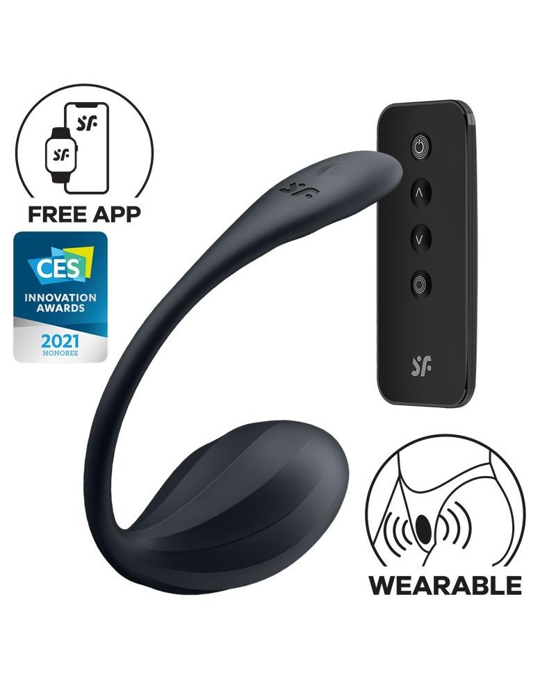 ribbed petal panty vibrator app noir