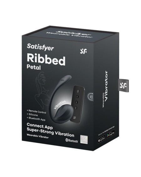 ribbed petal panty vibrator app noir