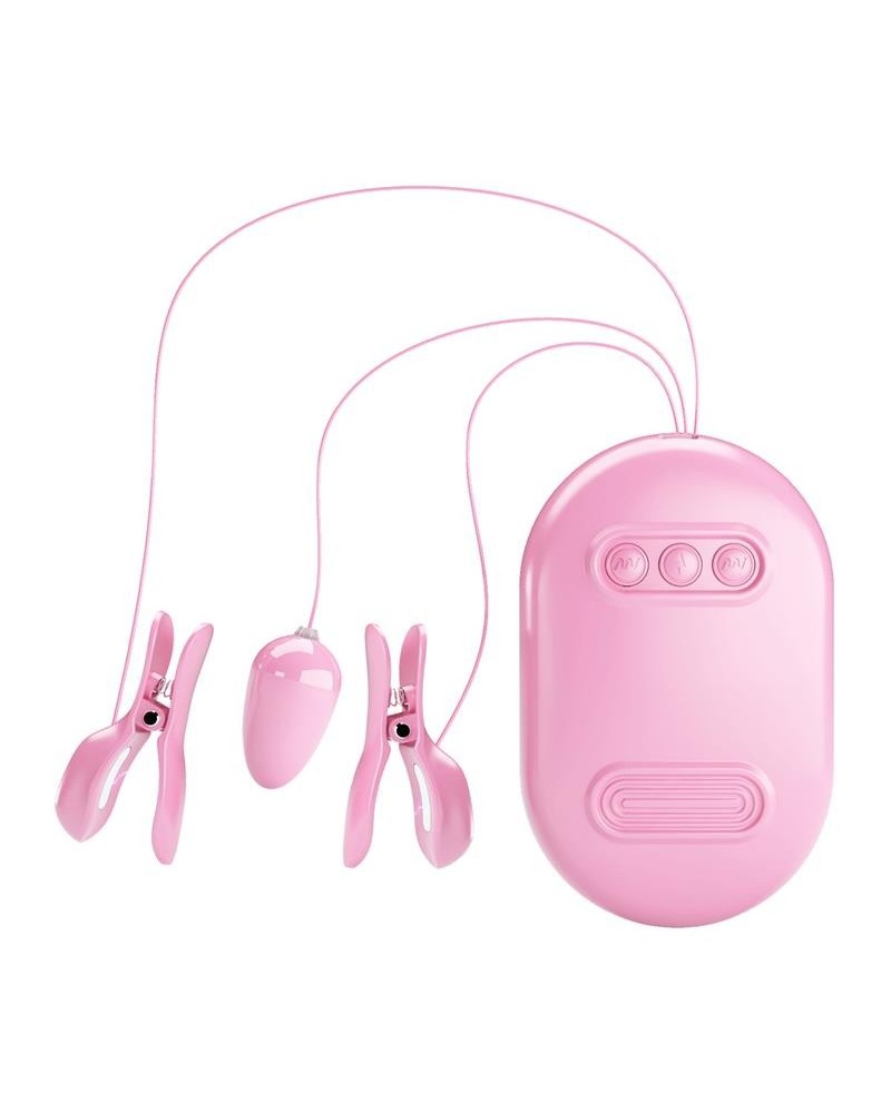 surprise box vibrant egg and electric shock nipple clamps rose