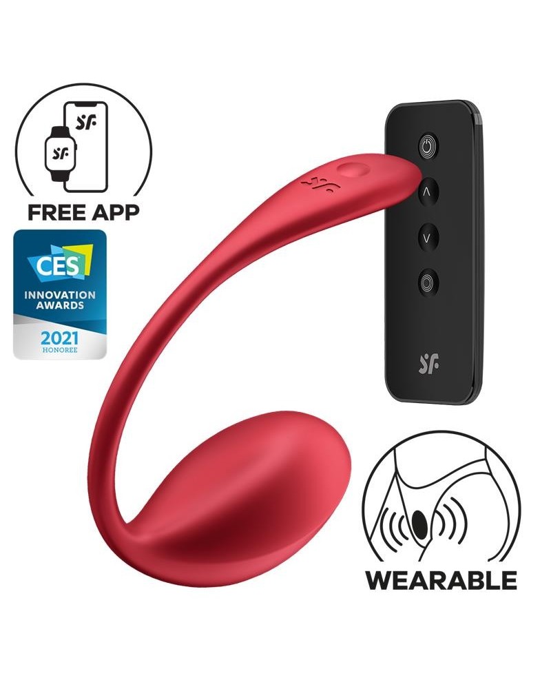 shiny petal with satisfyer connect app red