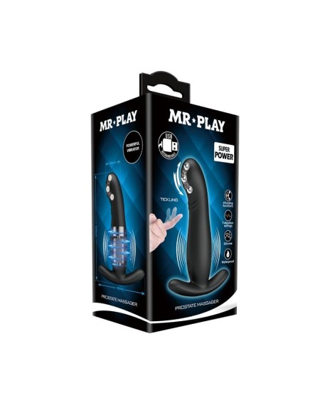 prostate massager with ticling beads and vibration
