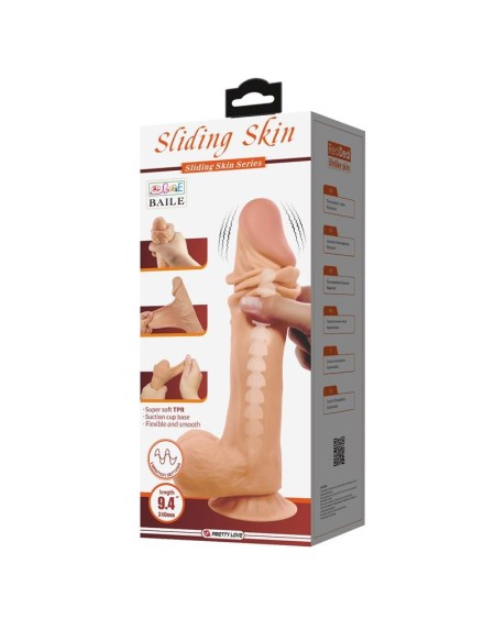 sliding peau vibrant dildo with remote control 24 cm