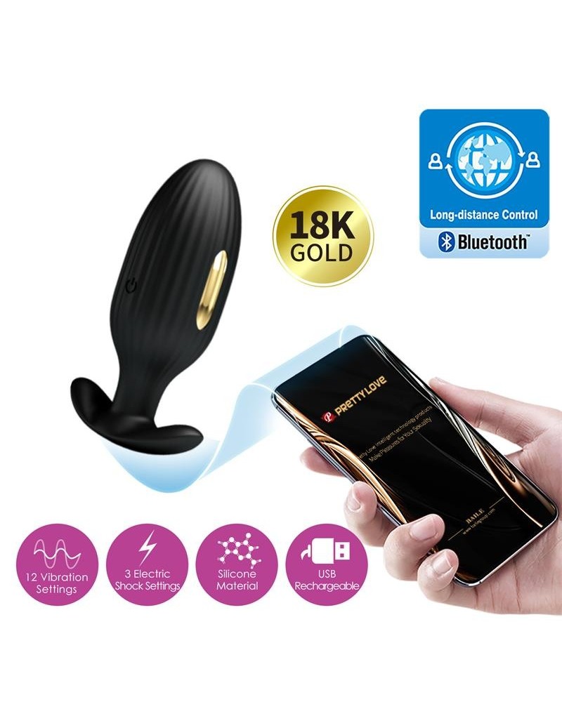 jefferson vibrant anal plug with electroshock and app