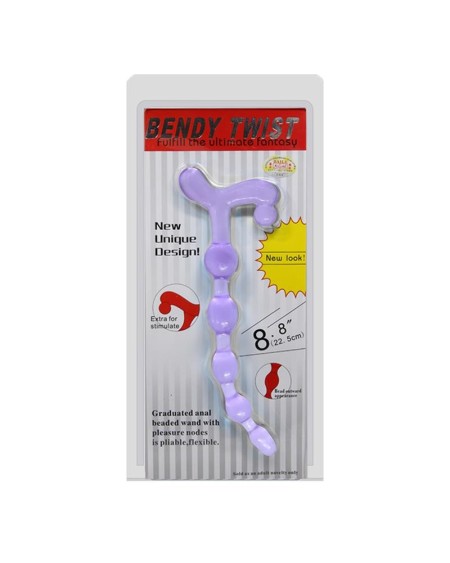bendy twist anal beads violet