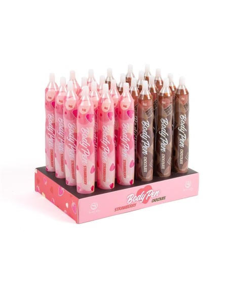 body pen display 24 units 12 strawberry12 chocolate