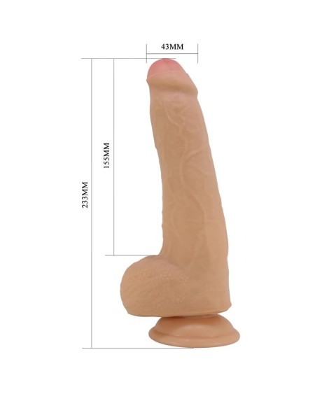 sliding peau réaliste dildo with testicles 23.3 cm