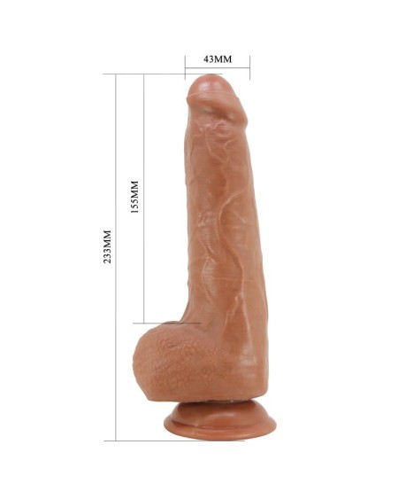 sliding peau réaliste dildo with testicles 23.3 cm