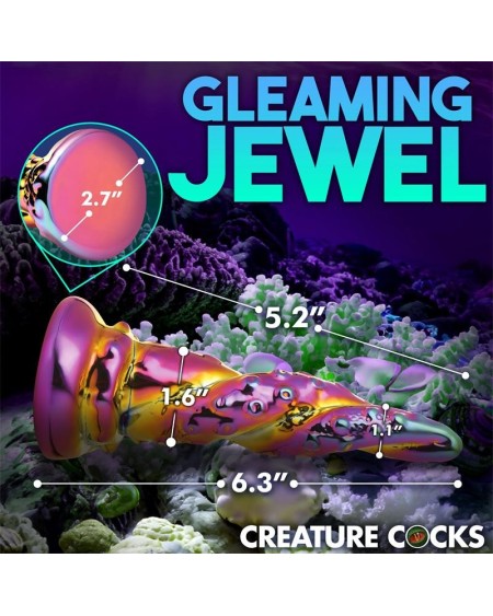 enchanting rainbow borosilicate glass dildo