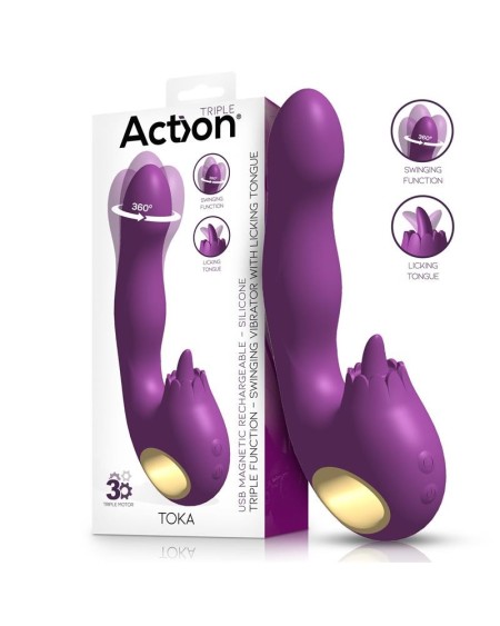 toka vibe with swinging 360o and stimulating licking tongue