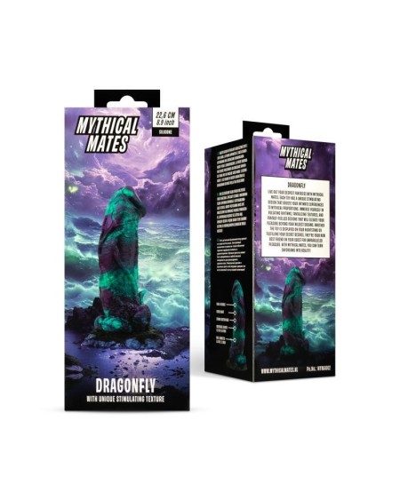 dragonfly dildo violet and green 22.6 cm - 8.9