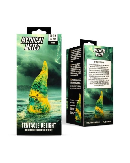 tentacle delight green and yellow dildo 22.4 cm - 8.8
