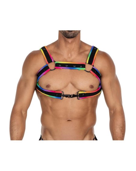 h4rness05 chest harness neon multicolor one size