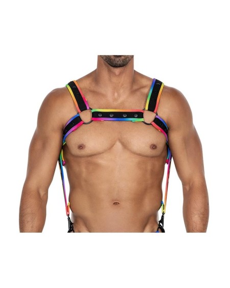 h4rness05 chest harness neon multicolor one size
