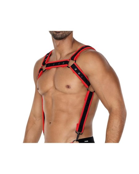 h4rness05 chest harness neon red one size