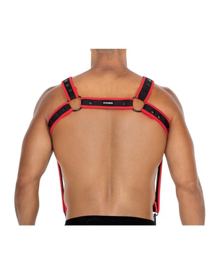 h4rness05 chest harness neon red one size
