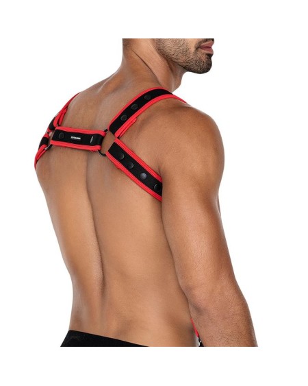 h4rness05 chest harness neon red one size