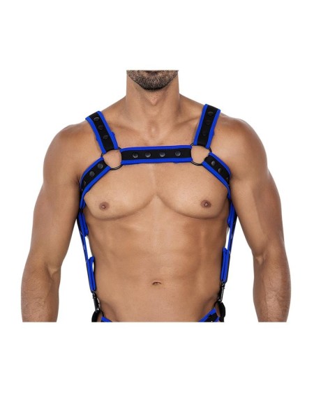 h4rness05 chest harness neon electric blue one size