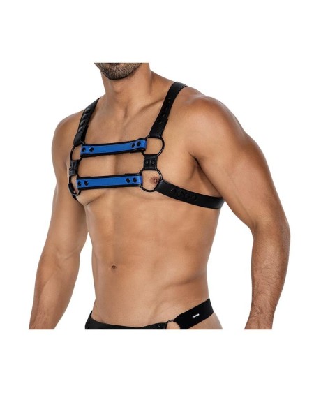 h4rness06 chest harness 4way radiant blue one size