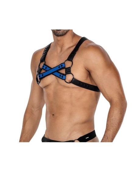 h4rness06 chest harness 4way radiant blue one size