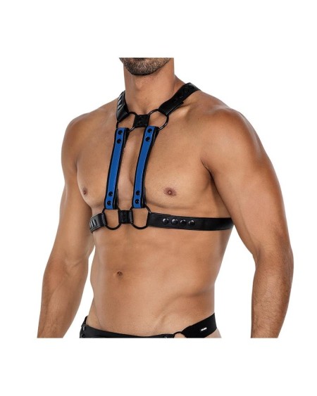 h4rness06 chest harness 4way radiant blue one size
