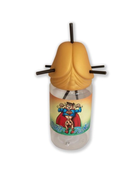 penis-shaped baby bottle with 5 straws gold edition