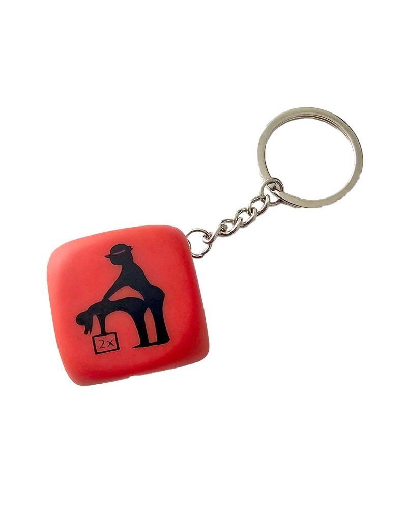red position dice keychain