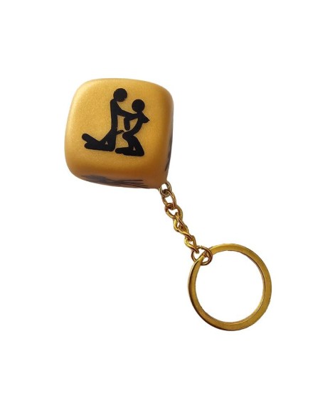 golden position dice keychain