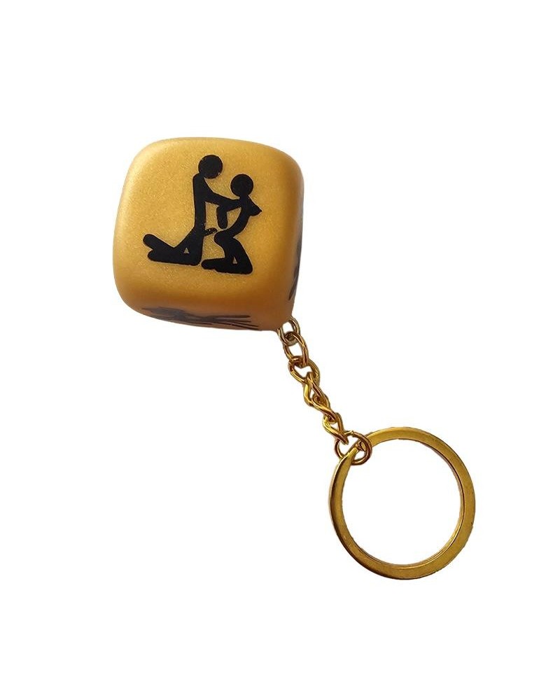 golden position dice keychain