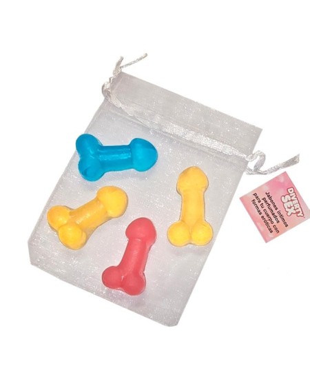 set of 4 mini penis-shaped soaps colors