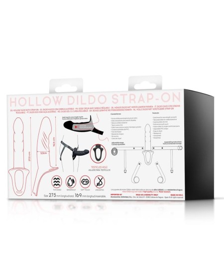 strap-on with hollow dildo premium silicone size l noir