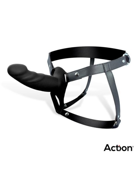 strap-on with hollow dildo premium silicone size s noir