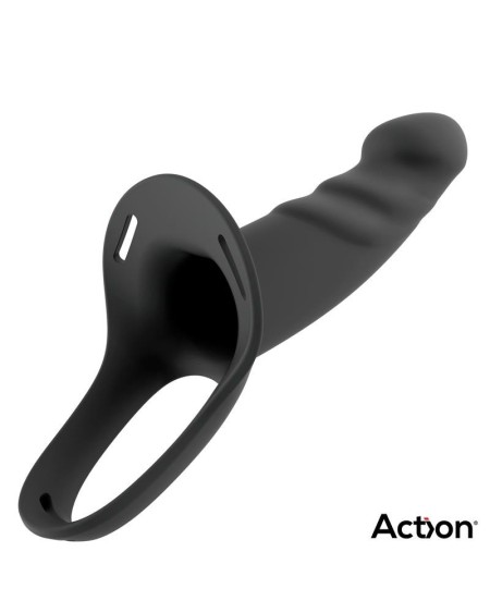 strap-on with hollow dildo premium silicone size s noir