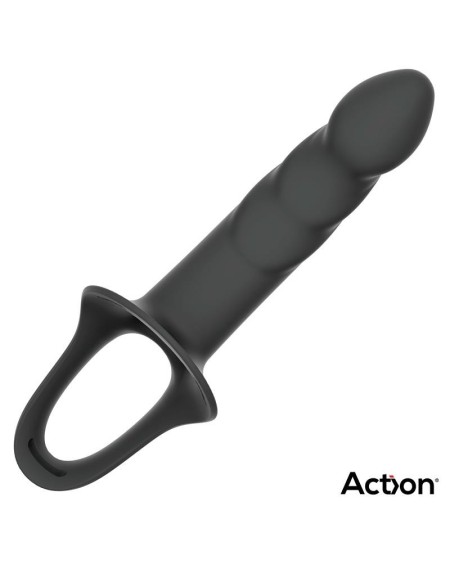 strap-on with hollow dildo premium silicone size s noir