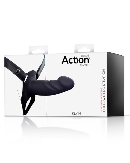 strap-on with hollow dildo premium silicone size s noir