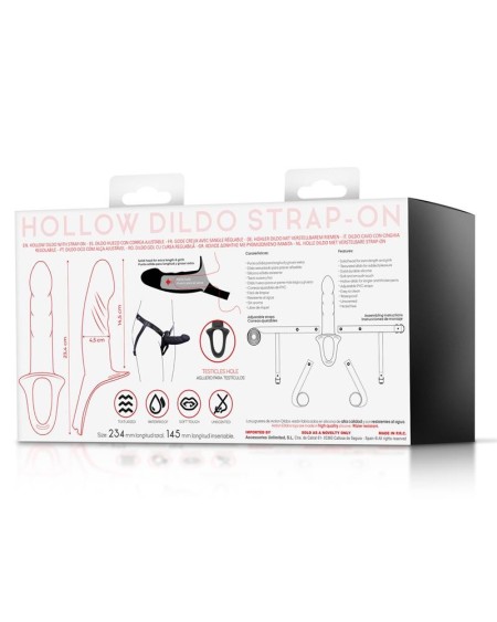 strap-on with hollow dildo premium silicone size s noir