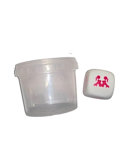 white position dice in a plastic jar for girls