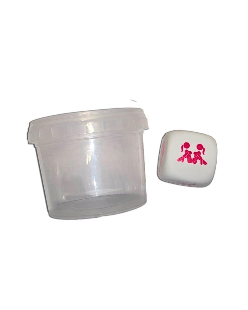 white position dice in a plastic jar for girls