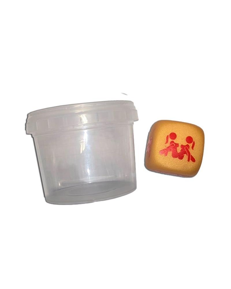 white position dice in a plastic jar for girls