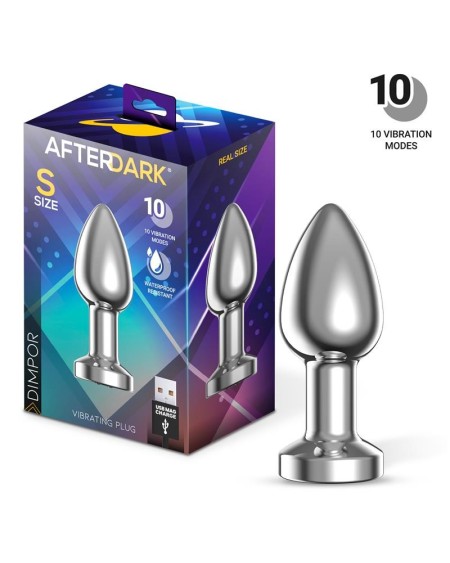 dimpor chrome anal plug with vibration and magnetic usb size s