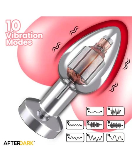 dimpor chrome anal plug with vibration and magnetic usb size s
