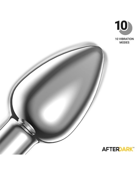 dimpor chrome anal plug with vibration and magnetic usb size m