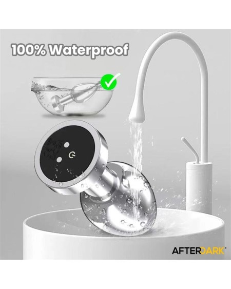 dimpor chrome anal plug with vibration and magnetic usb size m