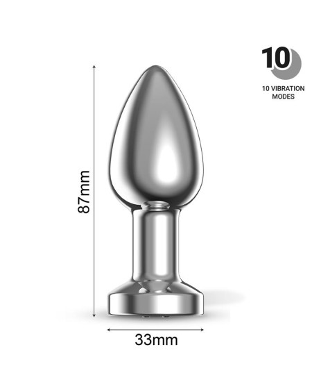 dimpor chrome anal plug with vibration and magnetic usb size m