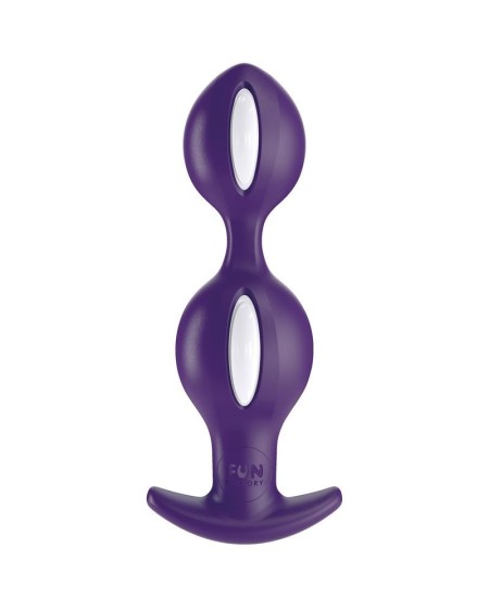 b balls duo butt plug anal with weight whitedark violet