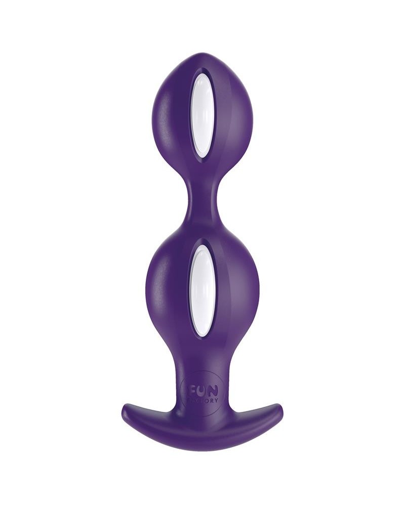 b balls duo butt plug anal with weight whitedark violet