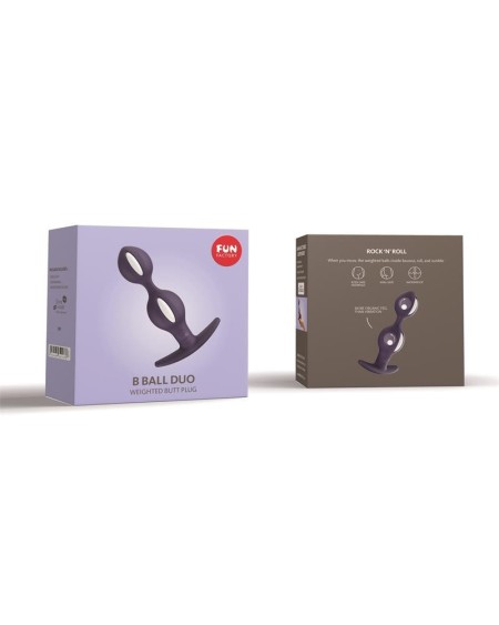 b balls duo butt plug anal with weight whitedark violet